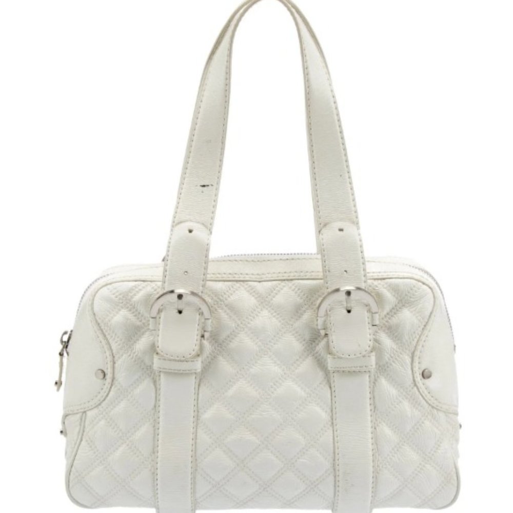 Michael Kors White Patent Leather Quilted Hand Bag - Picture 6 of 14